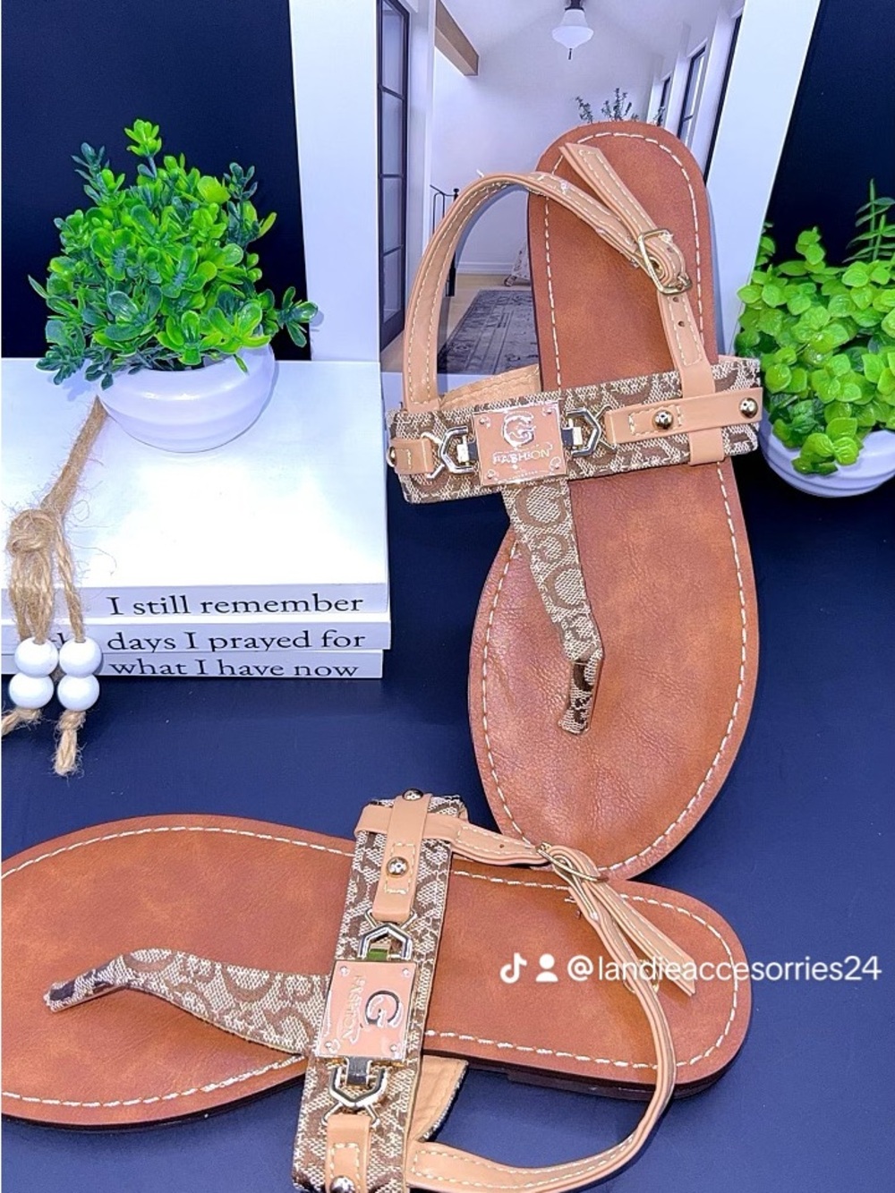 Brown and Gold Sandals